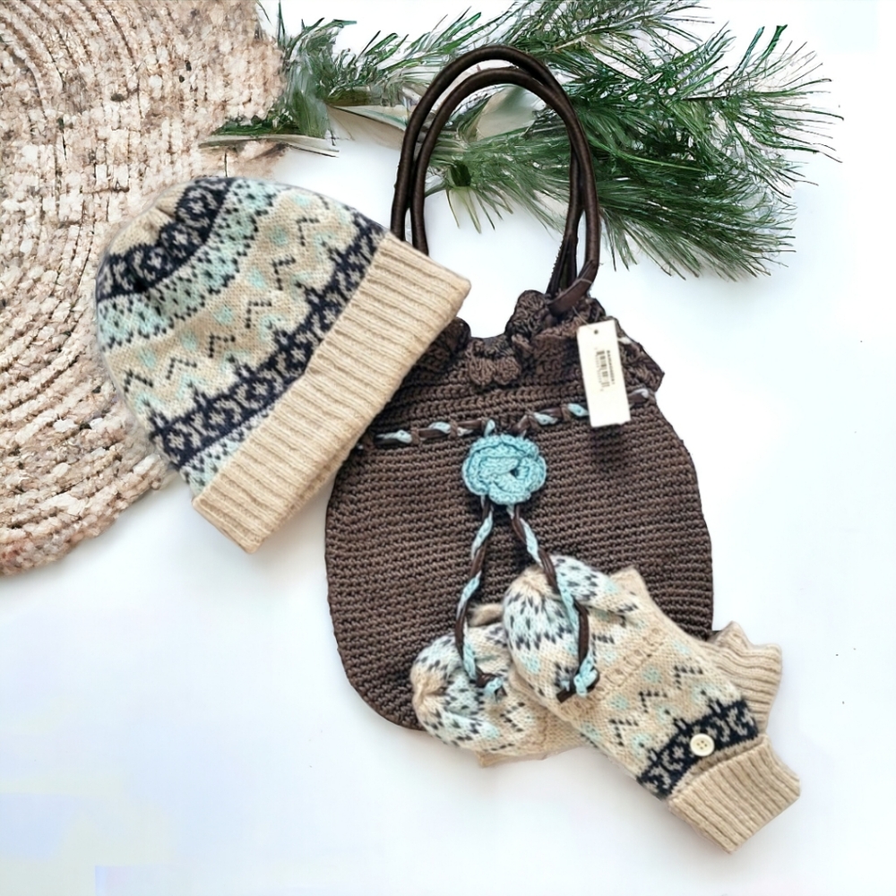 Beanie with matching gloves and bag new with tags winter accessory bundle